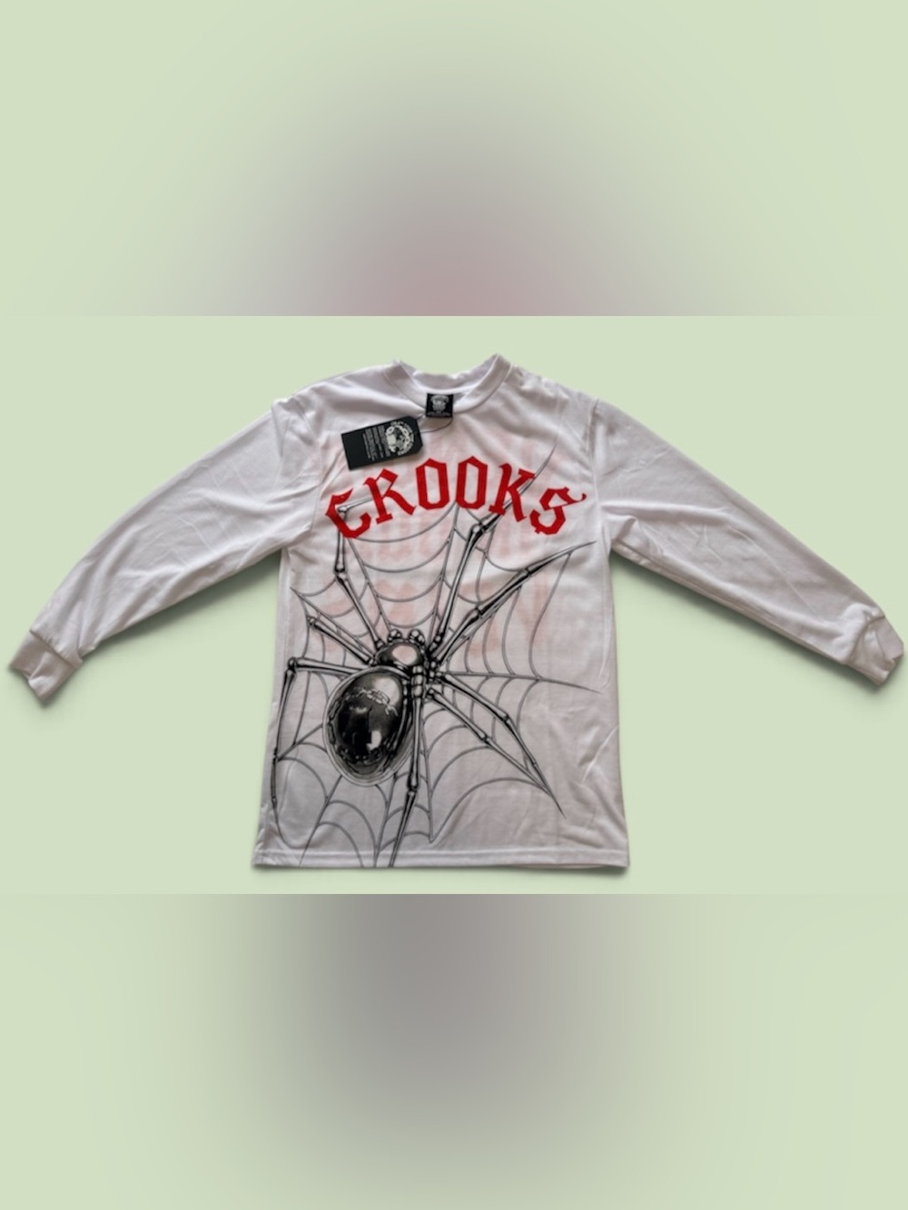 Crooks & Castles Spider Web Gothic Graphic Long Sleeve Tee (NWT)